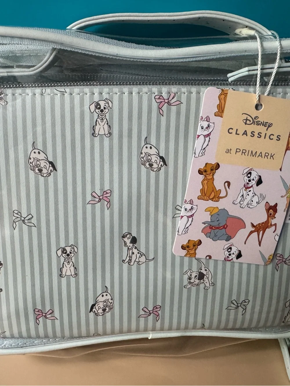Disney 101 Dalmatians White Paw Print Dog Travel Pouch x 2 Cosmetic  bags